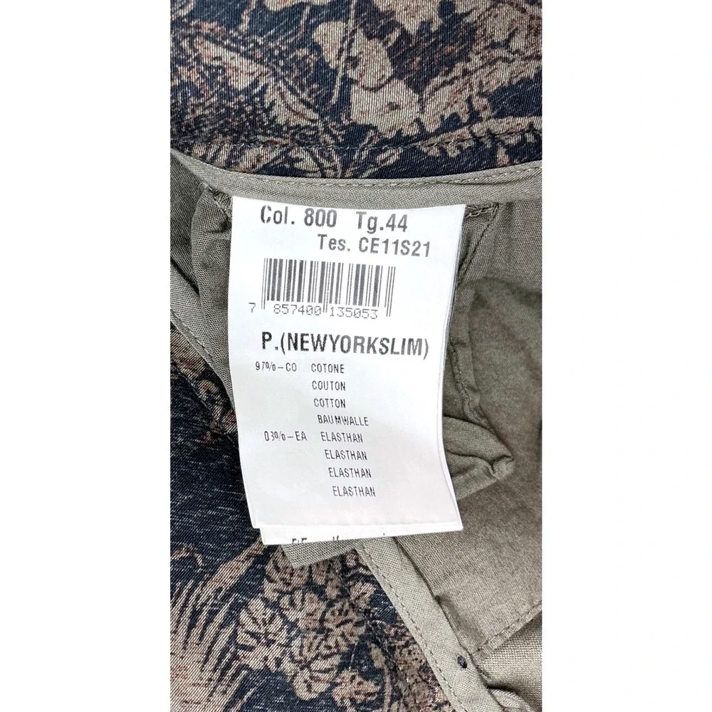 Masons New York Slim‎ Jacquard Brocade Jungle Animal Print Pants Safari Italian